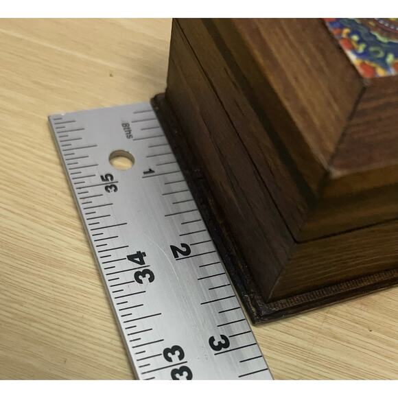 Vintage Tile Glass jewelry Tile Trinket Box Made in Mexico - Picture 10 of 10